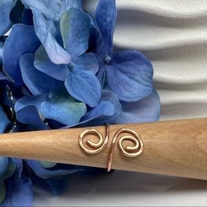 Hammered Copper Swirl Ring